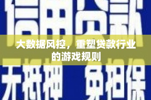 阿拉善左旗大数据风控，重塑贷款行业的游戏规则