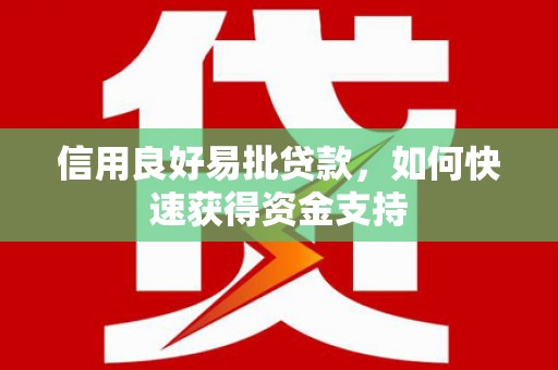 阿拉善左旗信用良好易批贷款，如何快速获得资金支持