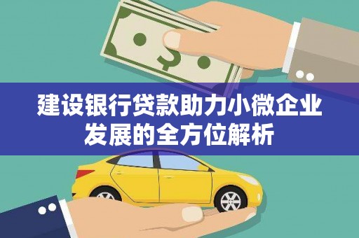 阿拉善左旗建设银行贷款助力小微企业发展的全方位解析