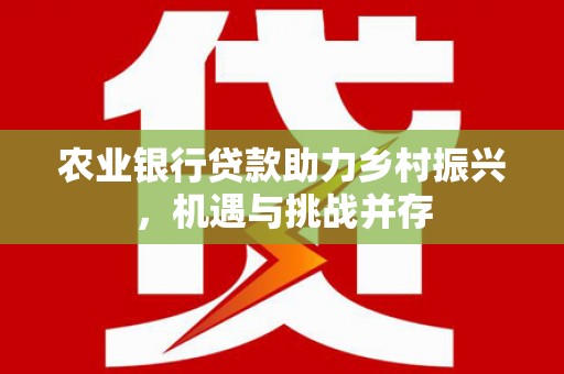 阿拉善左旗农业银行贷款助力乡村振兴，机遇与挑战并存