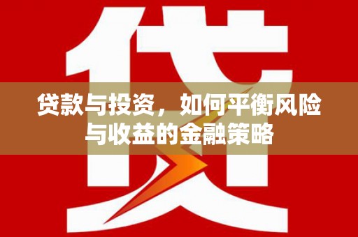 阿拉善左旗贷款与投资，如何平衡风险与收益的金融策略