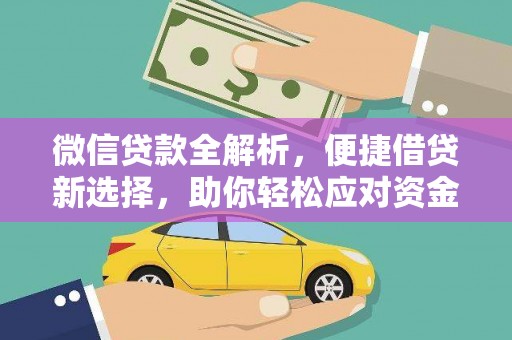 阿拉善左旗微信贷款全解析，便捷借贷新选择，助你轻松应对资金需求